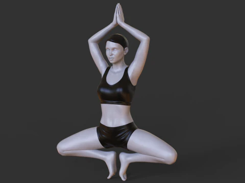 Yoga Pose - Balancing Butterfly pose 3D Print Model