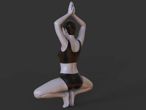 Yoga Pose - Balancing Butterfly pose 3D Print Model
