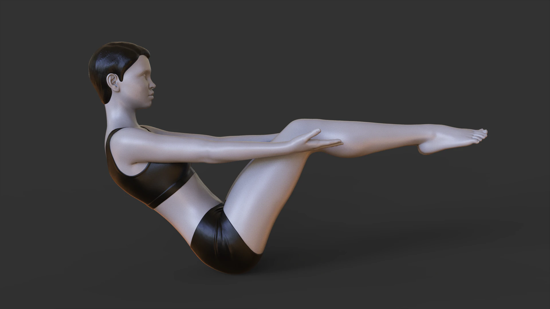 Yoga Pose - Boat Pose - Navasana 3D Print Model .c4d .max .obj .3ds .fbx .stl .blend 