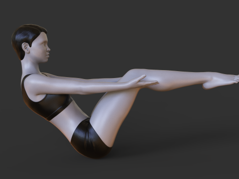 Yoga Pose - Boat Pose - Navasana 3D प्रिंट मॉडल