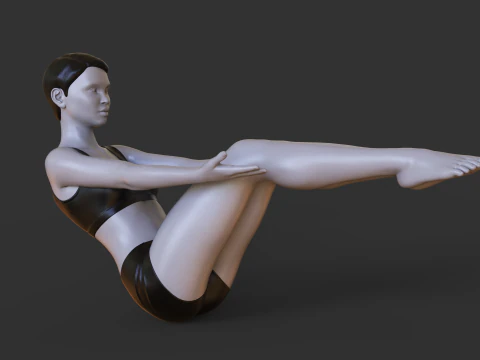 Yoga Pose - Boat Pose - Navasana 3D Print Model