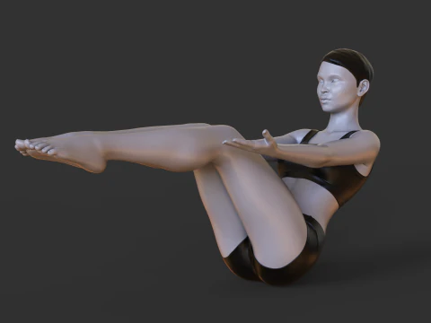 Yoga Pose - Boat Pose - Navasana 3D Print Model