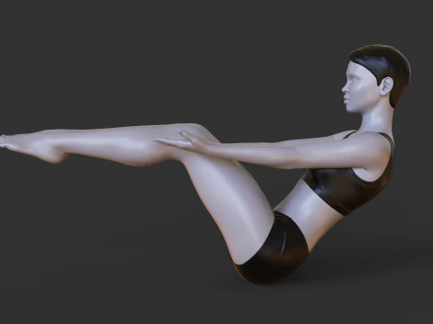 Yoga Pose - Boat Pose - Navasana 3D Print Model