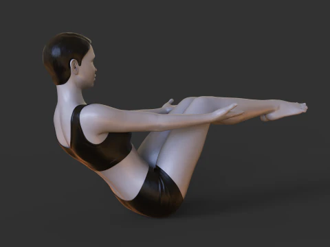 Yoga Pose - Boat Pose - Navasana 3D Print Model