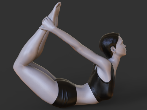 Yoga Pose - Bow Pose - Dhanurasana 3D प्रिंट मॉडल
