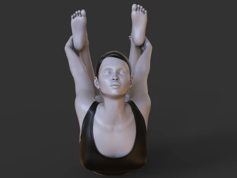 Postura de yoga - Postura del arco - Dhanurasana Modelo de impresión 3D
