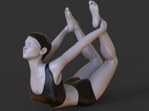 Postura de yoga - Postura del arco - Dhanurasana Modelo de impresión 3D