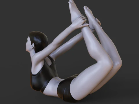 Postura de yoga - Postura del arco - Dhanurasana Modelo de impresión 3D