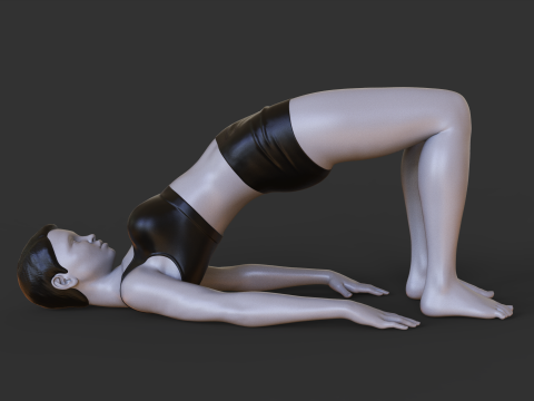 Yoga Pose - Bridge Pose - Setu Bandha Sarvangasana 3D प्रिंट मॉडल