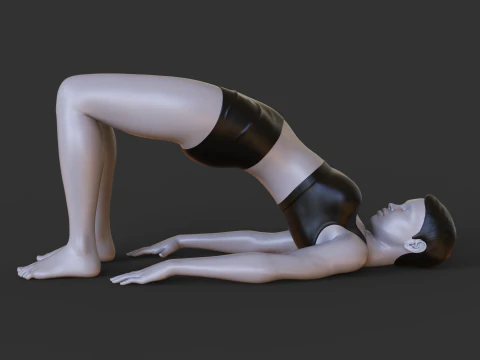 Postura de Yoga - Postura da Ponte - Setu Bandha Sarvangasana Modelo de Impressão 3D