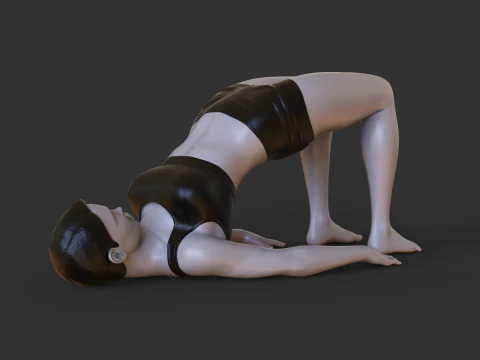 Postura de Yoga - Postura da Ponte - Setu Bandha Sarvangasana Modelo de Impressão 3D
