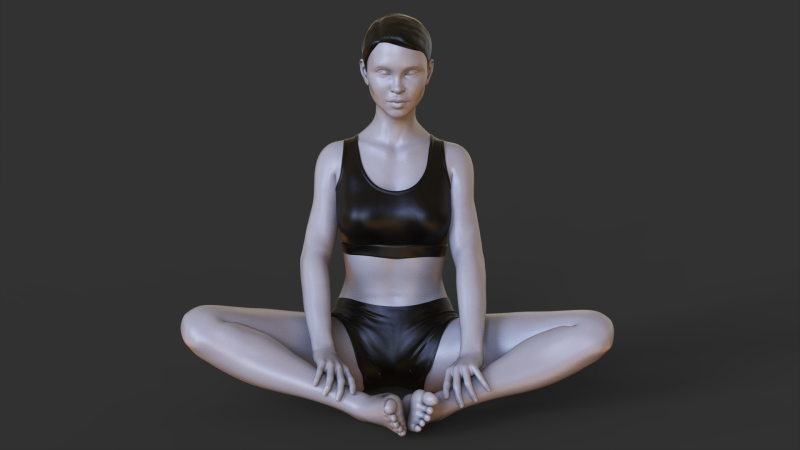 Yoga Pose - Butterfly pose - Baddha Konasana Modelo de impresión 3D .c4d .max .obj .3ds .fbx .stl .blend 