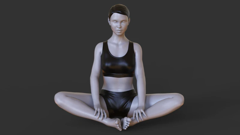 Pose de ioga - Pose de borboleta - Baddha Konasana Modelo de Impressão 3D .c4d .max .obj .3ds .fbx .stl .blend 
