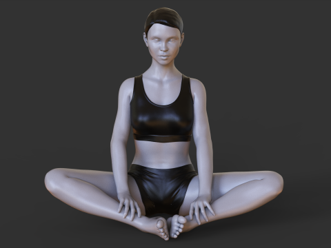 Yoga Pose - Butterfly pose - Baddha Konasana 3D प्रिंट मॉडल