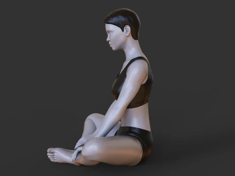 Pose de ioga - Pose de borboleta - Baddha Konasana Modelo de Impressão 3D