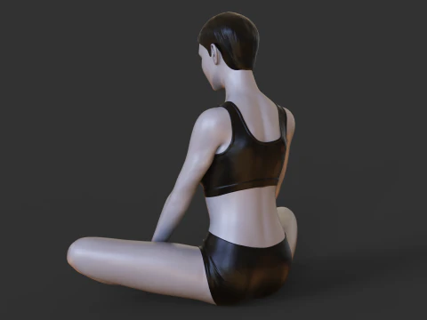 Pose de ioga - Pose de borboleta - Baddha Konasana Modelo de Impressão 3D