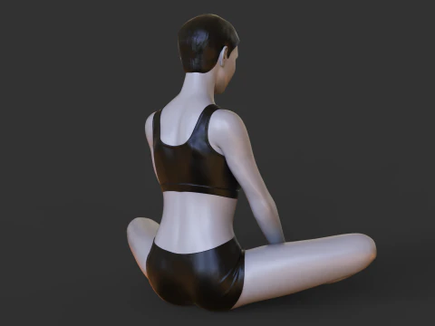Pose de ioga - Pose de borboleta - Baddha Konasana Modelo de Impressão 3D
