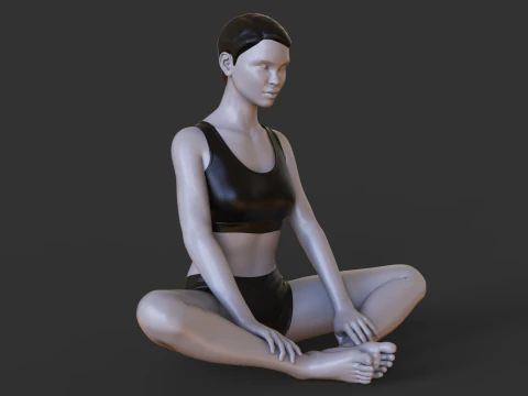 Pose de ioga - Pose de borboleta - Baddha Konasana Modelo de Impressão 3D