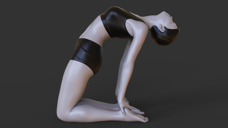 Yoga Pose - Camel Pose 3D प्रिंट मॉडल .c4d .max .obj .3ds .fbx .stl .blend
