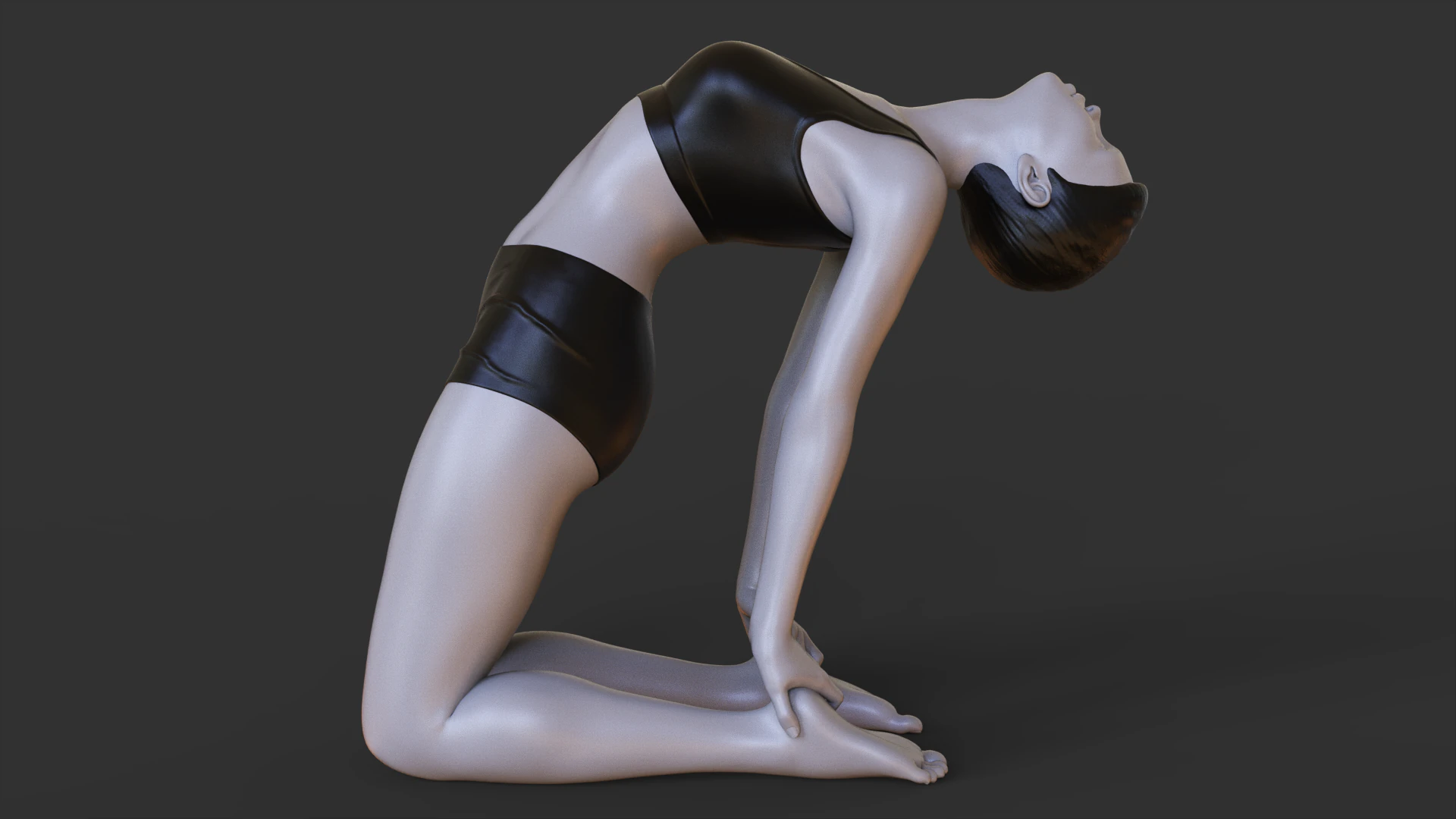 Yoga Pose - Camel Pose 3D Print Model .c4d .max .obj .3ds .fbx .stl .blend 
