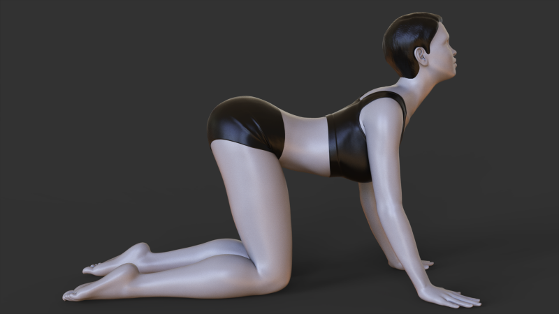 Yoga Pose - Cat Pose - Marjariasana 3D Принт Модель .c4d .max .obj .3ds .fbx .stl .blend