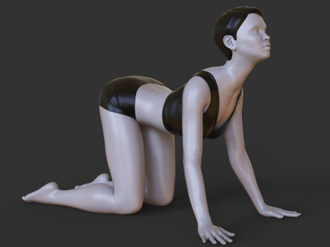 Yoga Pose - Cat Pose - Marjariasana 3D Принт Модель