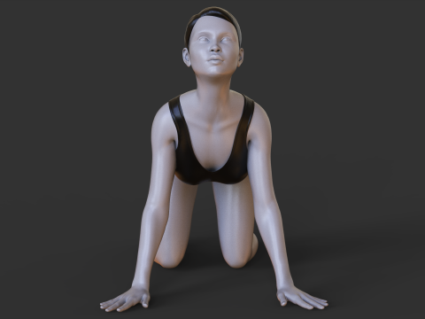 Yoga Pose - Cat Pose - Marjariasana 3D Принт Модель