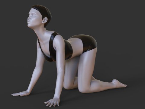 Yoga Pose - Cat Pose - Marjariasana 3D Принт Модель
