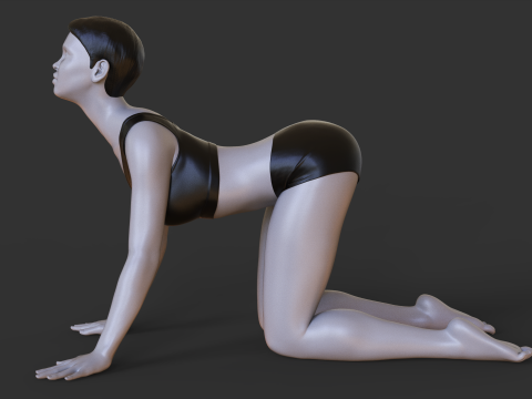 Yoga Pose - Cat Pose - Marjariasana 3D Принт Модель