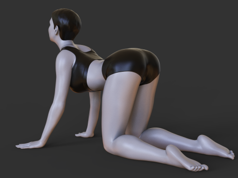 Yoga Pose - Cat Pose - Marjariasana 3D Принт Модель