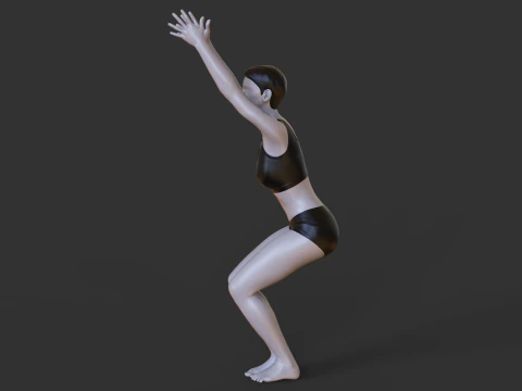 Yoga-Pose &ndash; Stuhl-Pose &ndash; Utkatasana 3D Druckmodell