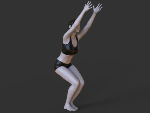 Yoga Pose - Chair Pose - Utkatasana 3D Print Model
