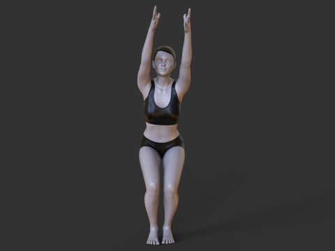 Yoga Pose - Chair Pose - Utkatasana 3D 프린트 모델