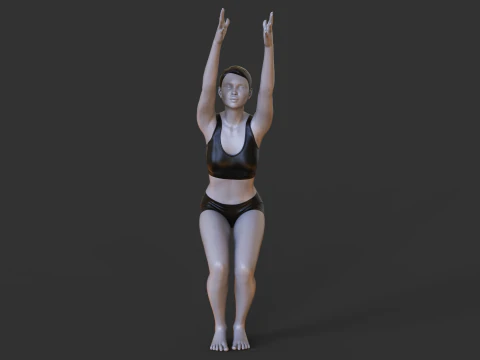 Yoga Pose - Chair Pose - Utkatasana 3D Print Model