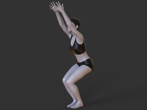 Yoga Pose - Chair Pose - Utkatasana 3D 프린트 모델