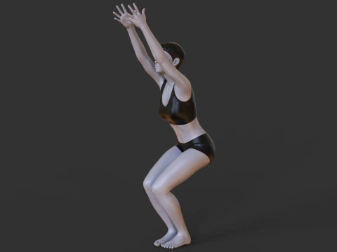 Yoga Pose - Chair Pose - Utkatasana 3D Print Model