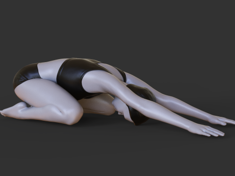 Yoga Pose - Child pose - Balasana Modèles 3D en vedette