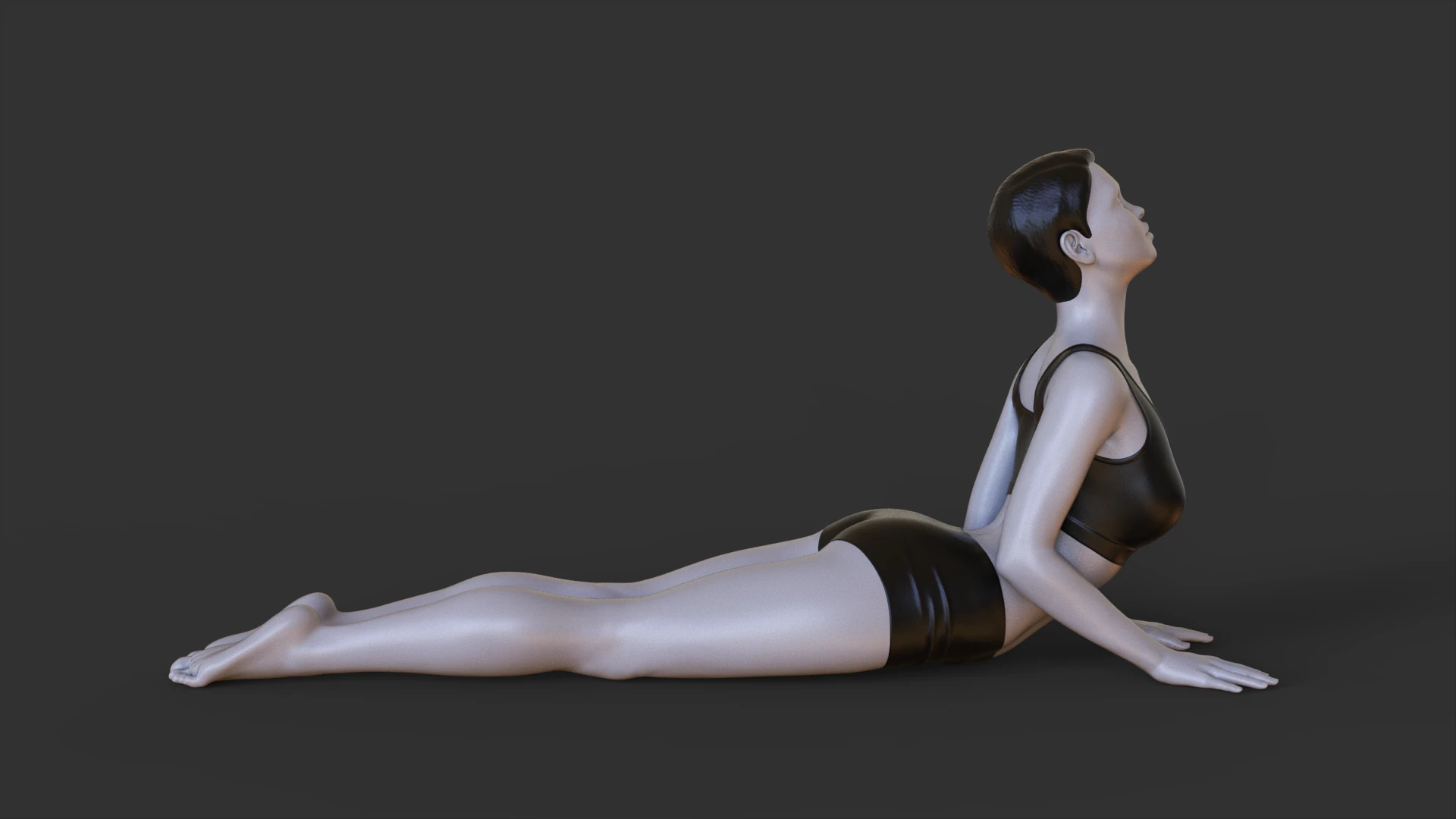 요가 자세 - 코브라 자세 - 부장가사나 3D 프린트 모델 .c4d .max .obj .3ds .fbx .stl .blend 