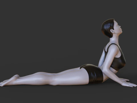 योग मुद्रा - कोबरा मुद्रा - भुजंगासन 3D प्रिंट मॉडल