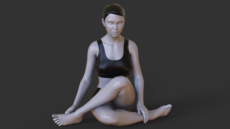 Yoga Pose - Cow Legs pose - Gomukhasana 3D Print Model .c4d .max .obj .3ds .fbx .stl .blend 