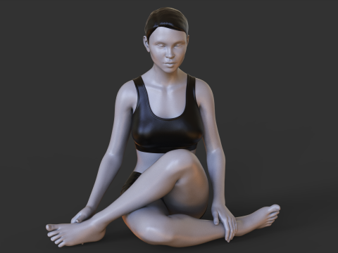 Yoga Pose - Cow Legs pose - Gomukhasana 3D Print Model