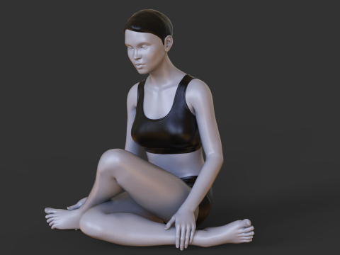 Yoga Pose - Cow Legs pose - Gomukhasana 3D Print Model
