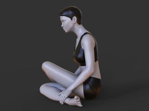 Yoga Pose - Cow Legs pose - Gomukhasana 3D Print Model
