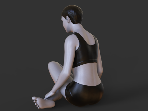 Yoga Pose - Cow Legs pose - Gomukhasana 3D Print Model