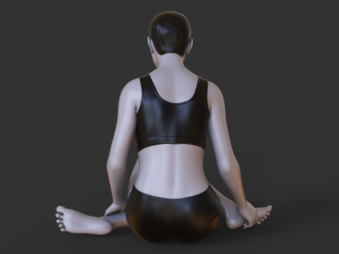 Yoga Pose - Cow Legs pose - Gomukhasana 3D Print Model