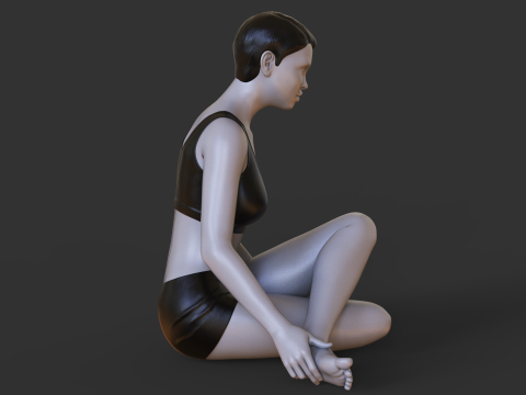 Yoga Pose - Cow Legs pose - Gomukhasana 3D Print Model