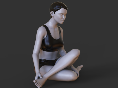 Yoga Pose - Cow Legs pose - Gomukhasana 3D Print Model