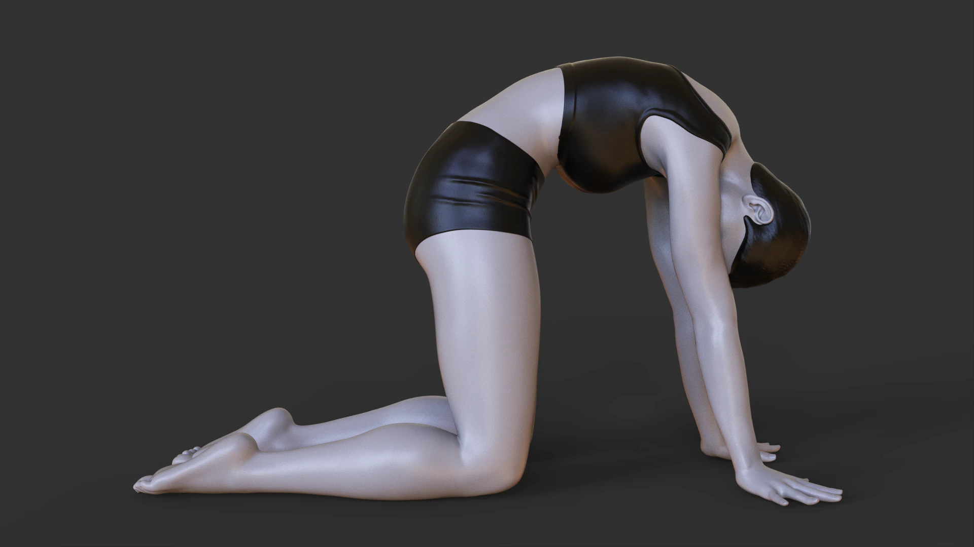 Yoga Pose - Cow pose - Bitilasana 3D Print Model .c4d .max .obj .3ds .fbx .stl .blend 