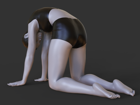 Yoga Pose - Cow pose - Bitilasana 3D प्रिंट मॉडल