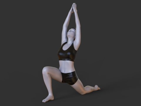Yoga Pose - Crescent Lunge - Anjaneyasana 3Dプリントモデル